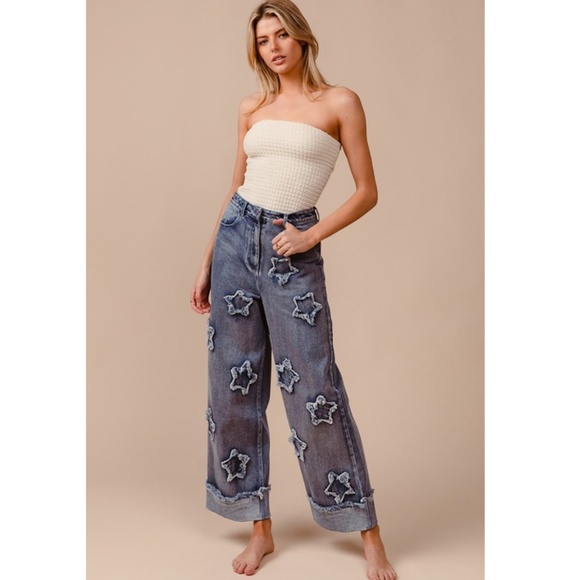 "The Shay" Denim Star Patch Jeans - Picture 6 of 6